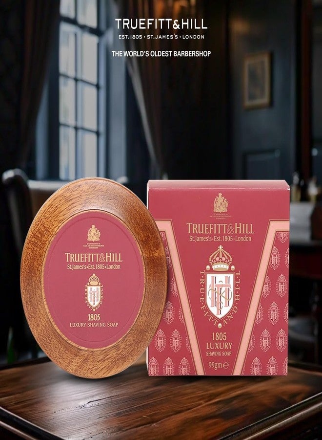 Truefitt & Hill 1805 Luxury Shaving Soap Bar Wooden Bowl 99Gm|Essential Grooming Collection For Men|Suitable For All Skin Types - Image 2